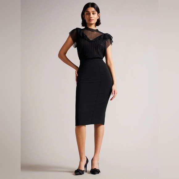 Ted Baker Dresses & Skirts - NEW Ted Baker London RAEES High waisted Classic Black midi Pencil Skirt sz 4